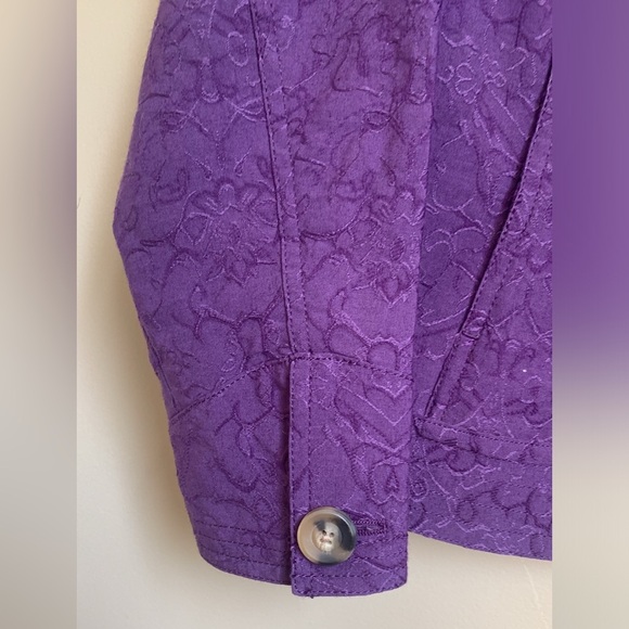 COLDWATER CREEK embroidered purple blazer jacket nwt size p14 - Picture 2 of 9